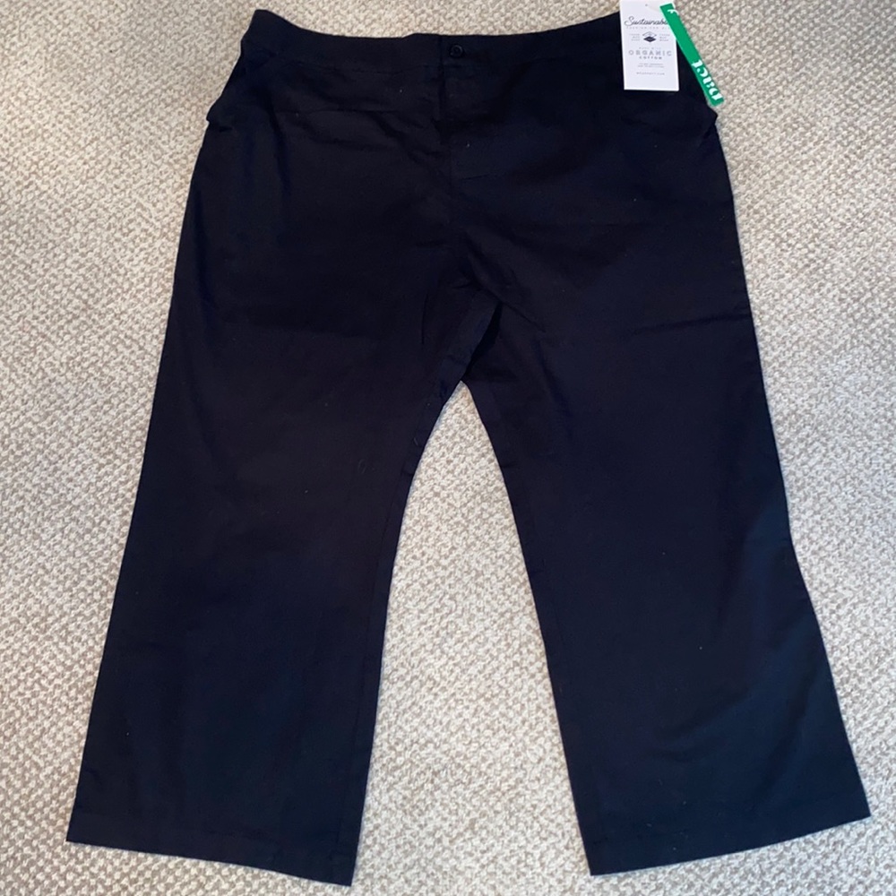 Pact Cotton Wide Leg Russet Crop Pants black Sz XXL NEW WITH TAGS
